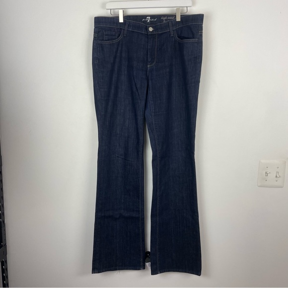 7 For All Mankind Denim - 7 for All Mankind Mid Rise Bootcut Los Angeles Dark Jeans P344380S-380S Size 33